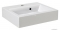 MARMY - BOLOGNA - Mosdó, kis kézmosó - Fényes fehér öntött márvány 42x36 - Szögletes - Falra, pultra, bútorra építhető
