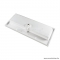MARMY - MAGNUM - Mosdó, mosdókagyló - Fényes fehér öntött márvány 120x51 - 2 csaplyukas - Pultba süllyeszthető, bútorra szerelhető