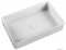 MARMY - NERO - Mosdó, mosdókagyló - Fényes fehér öntött márvány 58x37 - Szögletes, kerekített - Bútorra, pultra ültethető