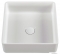 MARMY - NICO - Mosdó, kis kézmosó - Fényes fehér öntött márvány 37x37 - Szögletes, lekerekített - Bútorra, pultra ültethető