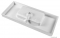 MARMY - BOSCOLO - Mosdó, mosdókagyló - Fényes fehér öntött márvány 120x51 - Szögletes - 1 csaplyukas - Bútorra, pultra ültethető
